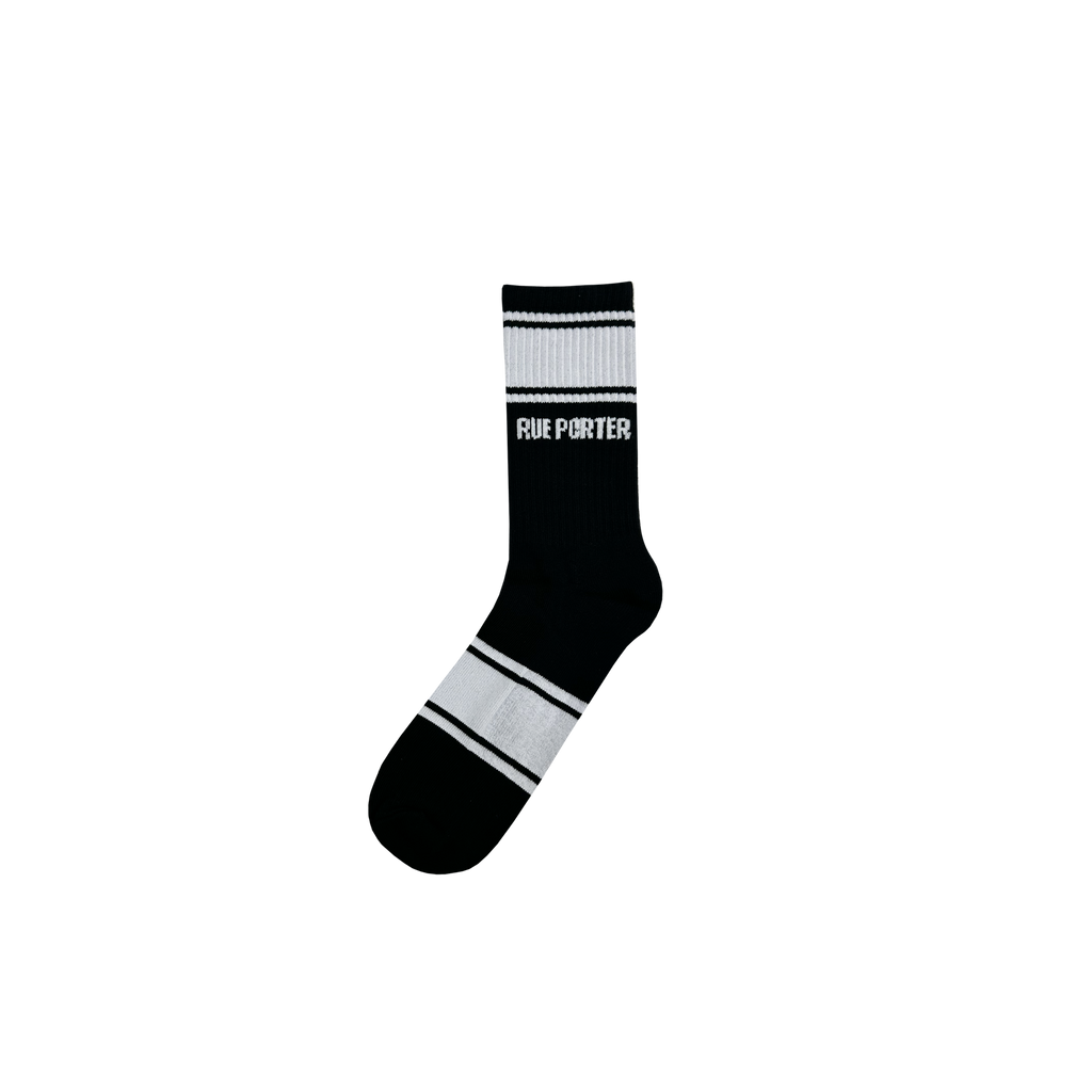 Double Stripe Socks in Black – Rue Porter Luxury Blanks